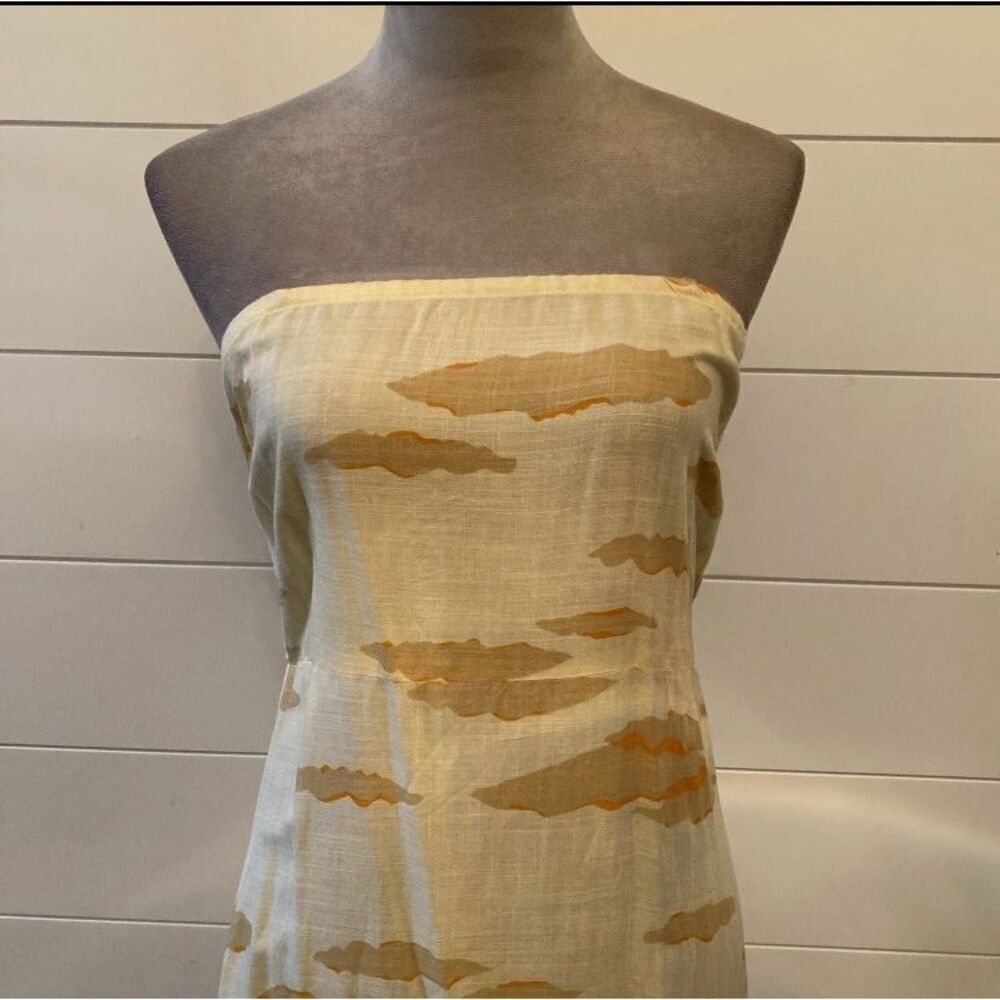 True Destinations Maxi Dress Palm Scenic Strapless Coverup Tropical Women M New - Picture 2 of 10